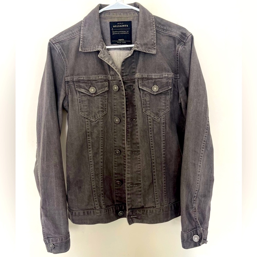 All Saints Gray Denim Jacket. Size S Men